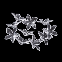 透明なアクリルビーズキャップ  花  透明  26x27.5x8mm  穴：1.4mm  約602個/500g&nbsp;TACR-G050-04A