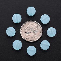 透明なアクリルビーズ  染め  フラットラウンド  ライトスカイブルー  8.5x5.5mm  穴：2.5mm  約1774個/500g&nbsp;MACR-S373-05E-08