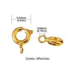 20色の真鍮製引き輪2個。  アクセサリーのコンポーネント  ミックスカラー  6mm  穴：1.5mm  10個/カラー&nbsp;KK-YW0001-40