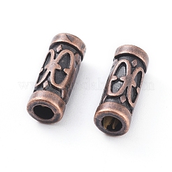 チベット風ビーズ  亜鉛合金  鉛フリー＆ニッケルフリー＆カドミウムフリー  チューブ  赤銅色  13x5mm  穴：2.5mm&nbsp;X-RLF0843Y-NF