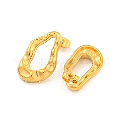 ツイスト 304 ステンレススチール イヤリング  女性用スタッドピアス  ゴールドカラー  24x14mm&nbsp;EJEW-L290-002G