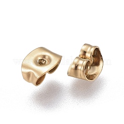 イオンプレーティング(IP) 304 ステンレススチール製イヤーナット  18KGP本金メッキ  6x4.5x3mm  穴：0.8mm&nbsp;STAS-F203-04G