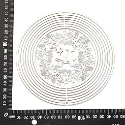201個のステンレススチール製コネクタチャーム/リンク  エッチングされた金属装飾  クリスマス鐘  147x0.3mm  穴：3mm&nbsp;STAS-D386-05B-P