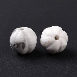 天然石ハウライトビーズ  秋のテーマ  カボチャ  8~8.5x7.5~8mm  穴：1.2mm&nbsp;G-F720-03