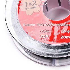 2本撚りの丸いワックスコットン糸コード  日本から輸入  ダークスレートグレー  0.5mm  約21.87ヤード（20m）/ロール&nbsp;YC-T004-01A-05
