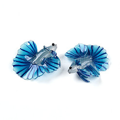 アクリルパーツ  3dプリント  金魚  ドジャーブルー  34.5~35x36~37.5x12.5~16.5mm  穴：1.5~1.6mm&nbsp;BACR-T001-02C