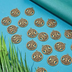 60 個の生活の木ムーンチャームペンダントトリプルムーン女神ペンダント古代ブロンズジュエリーネックレスイヤリング製作工芸品  アンティークブロンズ  34mm  穴：3.5mm&nbsp;JX339A
