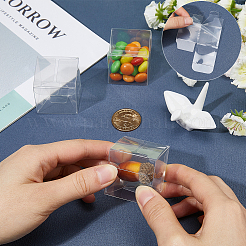 プラスチック包装箱  透明なギフトケース  正方形  透明  完成品：3.7x3.7x3.7cm&nbsp;CON-WH0001-21B