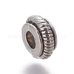 チベット風合金ビーズ  ロンデル  アンティークシルバー  7.5~8x3.5mm  穴：3mm&nbsp;LS-TIBEB-ZN577-AS