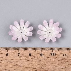 熱収縮アクリルビーズキャップ  マルチ花弁花  アザミ  22.5~23x21.5~22.5x5~6.5mm  穴：1~1.4mm&nbsp;OACR-N164-01C