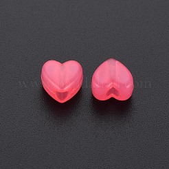 模造ゼリーアクリルビーズ  ハート  ショッキングピンク  8x8.5x5.5mm  穴：2.5mm  約2030個/500g&nbsp;MACR-S373-95-EA09