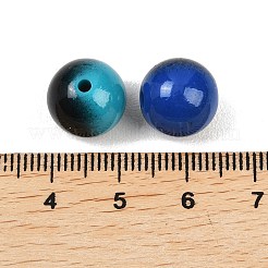 不透明焼付塗装アクリルビーズ  ラウンド  ツートン  ミックスカラー  12x11mm  穴：2mm&nbsp;OACR-B051-07