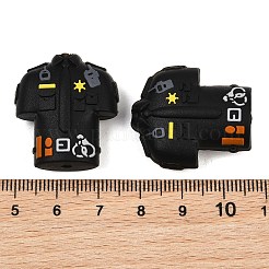 シリコンビーズ  焦点ビーズ  警察をテーマにした  ブラック  警察官の制服  28.5x25x11.5mm  穴：2mm&nbsp;SL-CBA56D7-02C