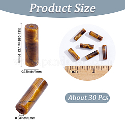 天然タイガーアイビーズ1連  コラム  13~14x4~5mm  穴：1mm  約29個/連  15.7インチ&nbsp;G-PA0002-22