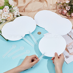 DIY昇華ブランクファン  結婚式卒業式用のプラスチック製扇子  フラットラウンド  175x0.3mm&nbsp;DIY-WH0349-421A