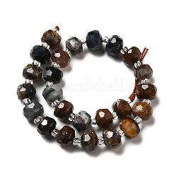 天然ピーテルサイトビーズ連売り  シードビーズで  多面カット  ロンデル  8x6mm  穴：1.2~1.4mm  約20~22個/連  7.09~7.48インチ（18~19cm）&nbsp;G-G980-01
