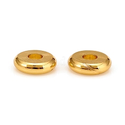 真鍮製スペーサービーズ  長持ちメッキ  フラットラウンド  ゴールドカラー  6x1.7mm  穴：1.8mm&nbsp;KK-D160-23G