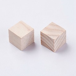 未染色の木製キューブ  木工品と絵画用の未完成のウッドブロック  湯通しアーモンド  10~40x10~40x10~40mm&nbsp;WOOD-F005-19