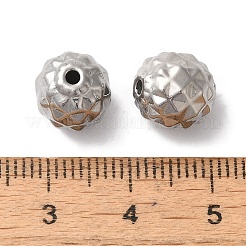 変色しない304ステンレススチールビーズ  ラウンド  ステンレス鋼色  10x9mm  穴：1.6mm&nbsp;STAS-I305-129P