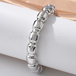 304ステンレススチール製カフバングル  女性用オープンバングル  銀  2-1/4x2インチ（5.55x5cm）&nbsp;BJEW-S161-01S