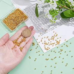 1000個の真鍮つぶし玉  ロンデル  ゴールドカラー  2x3mm  穴：2mm&nbsp;KK-UN0005-28G