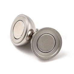 変色しにくい304ステンレススチールのループ付きマグネット留め具  ステンレス鋼色  20x12mm  穴：2mm&nbsp;STAS-E049-13A