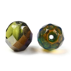 チェコのランプワークビーズ  多面カット  アナナス属  グリーン  7.5~8x8mm  穴：1.2mm  約120個/袋&nbsp;LAMP-O017-151-G1M8