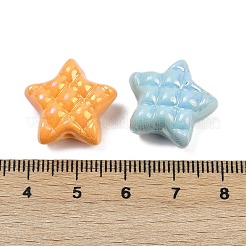 不透明なアクリルビーズ  スター  ABカラーメッキ  ミックスカラー  18x19x9.5mm  穴：2mm  約318個/500g&nbsp;OACR-C022-12