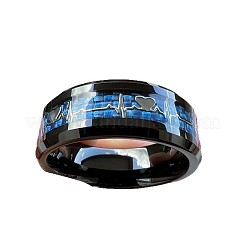 201 ステンレススチール指輪  心拍模様  ブラック  usサイズ8（18.1mm）&nbsp;FS-WGB5CD9-02