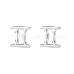 925スターリングシルバースタンドピアス  銀  双子座  10x10mm&nbsp;WG164A3-03