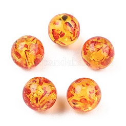 樹脂模造アンバービーズ  ラウンド  レッド  12x11.5mm  穴：1.5~3mm&nbsp;RESI-N034-01-C01