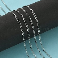 変色しにくい304ステンレススチールツイストチェーン  カーブチェーン  ハンダ付け  スプールで  ステンレス鋼色  4.5~5x2.5x0.5mm  約32.8フィート（10m）/ロール&nbsp;CHS-H007-61B
