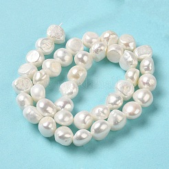 天然養殖淡水パールビーズ連売り  両面研磨  貝殻色  9~10.5x10~11x7~8mm  穴：0.5mm  約38個/連  14.25~14.37''（36.2~36.5センチメートル）&nbsp;PEAR-E017-23