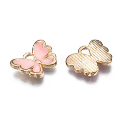 合金エナメルチャーム  蝶  ライトゴールド  ミックスカラー  10.5x13x3mm  穴：2mm&nbsp;X-ENAM-S121-070-A