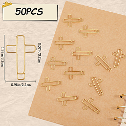 108色の金属製ペーパークリップ6個  クロス  33x23x2mm  50pc&nbsp;AJEW-CP0008-65D