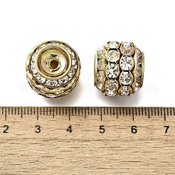 真鍮製のラインストーンビーズ  鉛フリー＆カドミウムフリー  ラックめっき  ラウンド  ゴールドカラー  14.5x17mm  穴：2mm&nbsp;KK-D295-02G-01