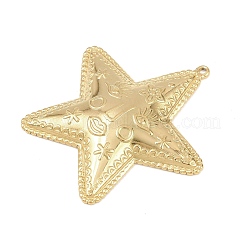 304ステンレスペンダント  ゴールドカラー  抽象的な顔をした星  44.5x44x5mm  穴：1.6mm&nbsp;STAS-Z180-01G-02
