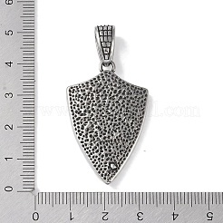 バイキング 316 サージカルステンレスペンダント  星のチャームが付いた盾  アンティークシルバー  38.5x24x5mm  穴：9x5mm&nbsp;STAS-E212-12AS