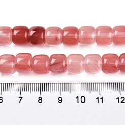 チェリークォーツガラスビーズ連売り  バレル  10~10.5x9~9.5mm  穴：1.2mm  約41~43個/連  14.37~16''（36.5~40センチメートル）&nbsp;G-T138-136