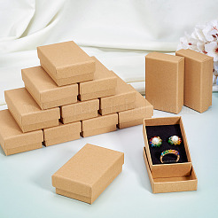 厚紙製ジュエリーセットボックス24個  リングのために  ネックレス  長方形  淡い茶色  8x5x2.5cm&nbsp;CBOX-TA0001-07