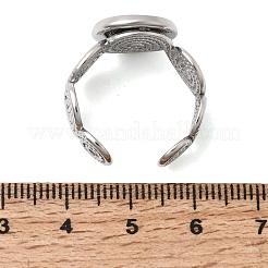 スパイラル304ステンレス鋼カフリング部品  ラウンドベゼルカップリングセッティング  ステンレス鋼色  13.5mm  19mm  トレイのサイズ：12mm&nbsp;STAS-P454-02C-P
