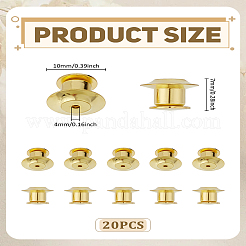 真鍮留め具20個  フラットラウンド  ゴールドカラー  7x10mm  20個/セット&nbsp;KK-LP0004-87