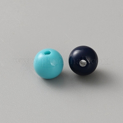 不透明なアクリルビーズ  ラウンド  ミックスカラー  8mm  穴：1.8mm  100個/セット&nbsp;OACR-SZC0001-02B-01