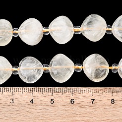 天然レモンクォーツ（加熱）彫刻ビーズ連売り  シェル形状  シードビーズで  12~13x13~14x4~7mm  穴：0.8~1mm  約26個/連  15.35''（39センチメートル）&nbsp;G-H339-A06-01