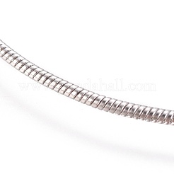 真鍮ラウンドスネークチェーンネックレスメイキング  カニカン付き  長持ちメッキ  プラチナ  16.34インチ（41.5cm）&nbsp;MAK-L025-02P