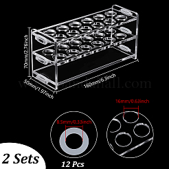 アクリル試験チューブディスプレイラック  ラボ用品  透明  完成品：160x50x70mm&nbsp;AJEW-WH0434-93C-01-1