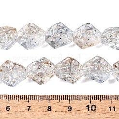 電気メッキガラスビーズセット  ナゲット  桃パフ  13.5~14x13.5x10mm  穴：0.9mm  約49~50個/連  26.97~27.56インチ（68.5~70cm）&nbsp;EGLA-N012-09E
