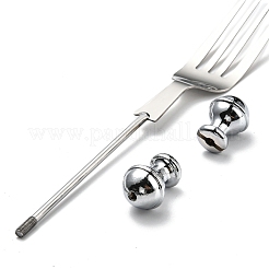 201ステンレス食器  ビーズの食器  合金パーツ  フォーク  ステンレス鋼色  164x23.6x16mm&nbsp;FIND-G060-03D