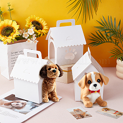 紙製の犬小屋  小道具の装飾のふりをする  ホワイト  100x120x180mm&nbsp;AJEW-WH0696-169B