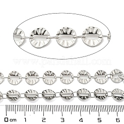 変色しにくい304ステンレススチールのフラットラウンドチェーン  ハンダ付け  スプールで  ステンレス鋼色  7.5x7.5x0.8mm&nbsp;CHS-E031-03P
